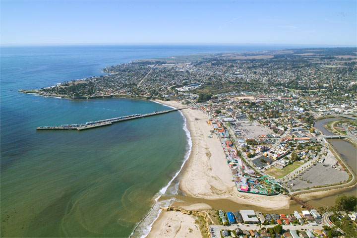 Aerial View of Santa Cruz, California